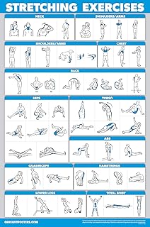 Sponsored Ad – QUICKFIT Stretching Workout Exercise Poster - Double Sided (Laminated, 18" x 27")