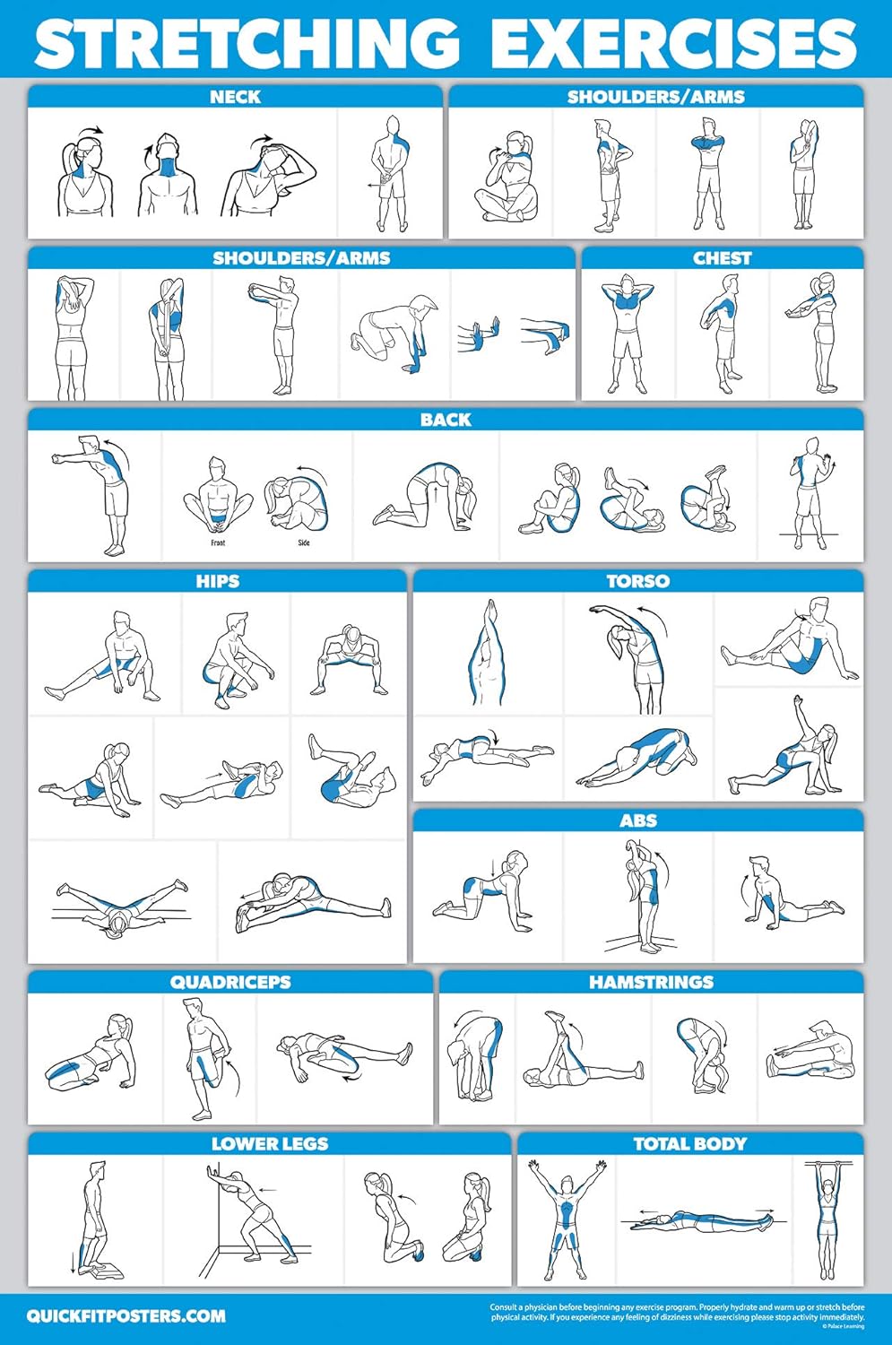 Palace Learning QUICKFIT Stretching Workout Exercise Poster full view