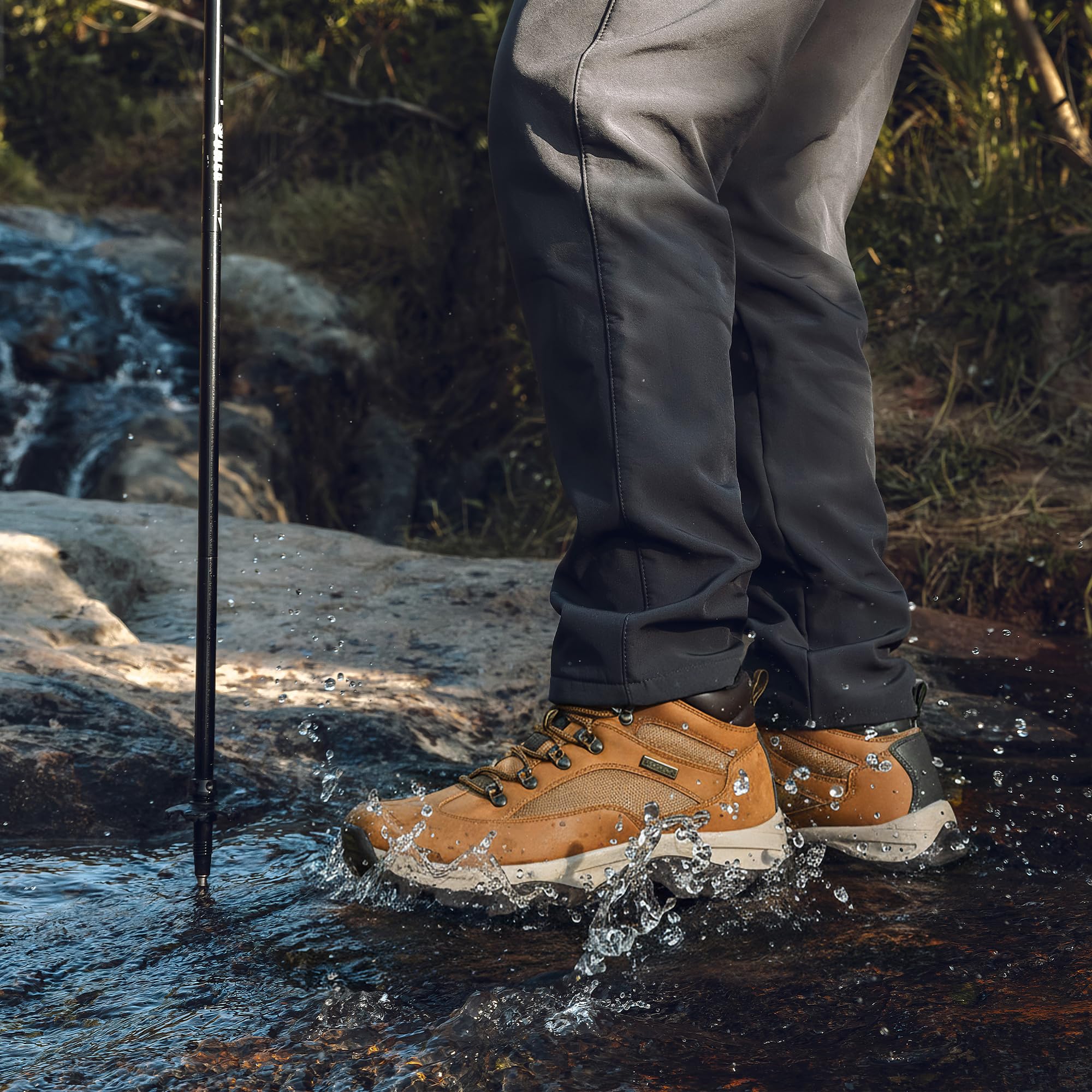 CC-Los Bottes de randonnée homme imperméables antidérapantes EU40-48 | Semelle caoutchouc antidérapante, tige respirante, imperméable et robuste, randonnée montagne tous terrains