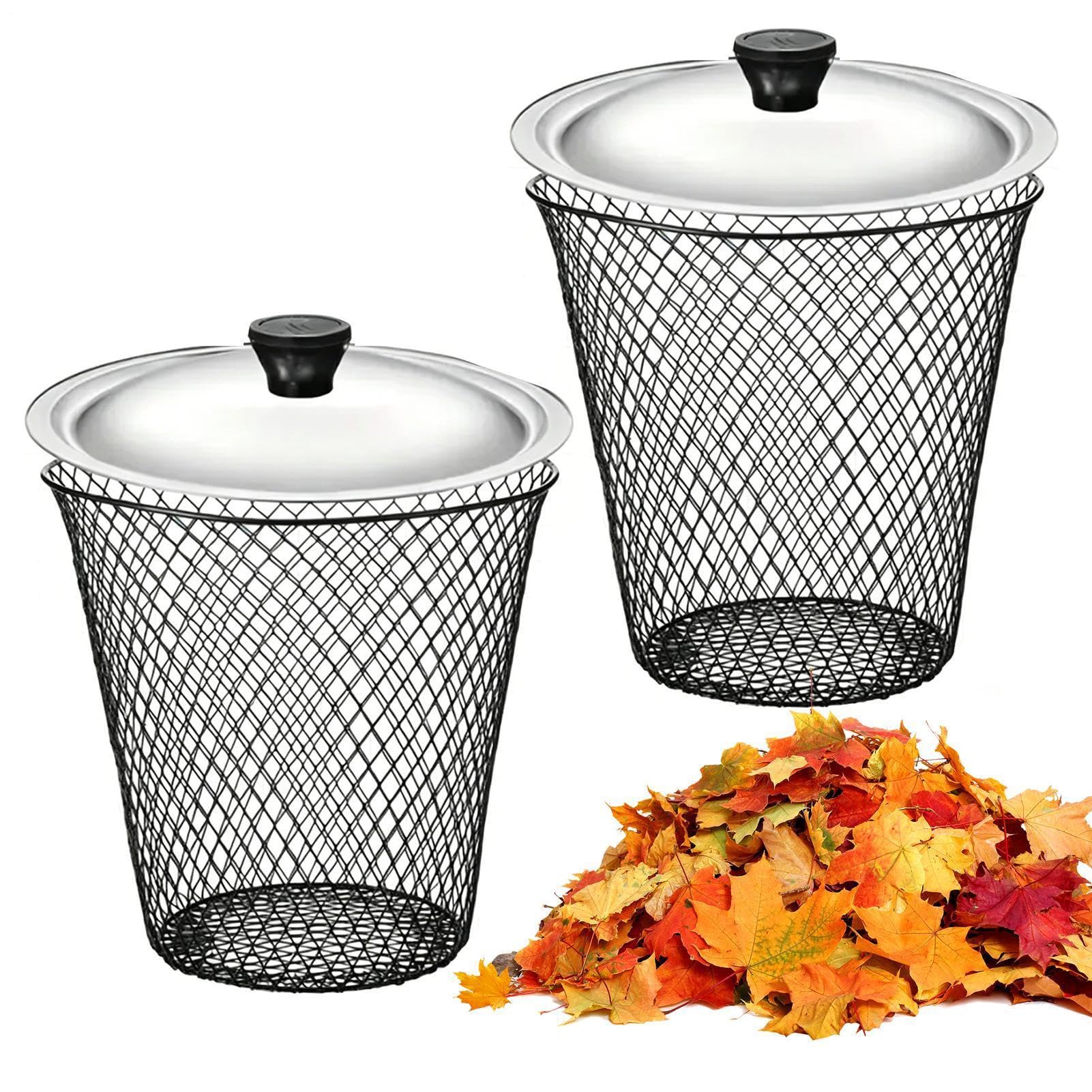 Compostador Subterráneo 2 Piezas Productor Fundición Malla Metálica | Cesta Lombricompostaje Con Tapa Para Residuos Jardín Agricultura Urbana Jardinería Y Restos Cocina Fertilizante Vegetal
