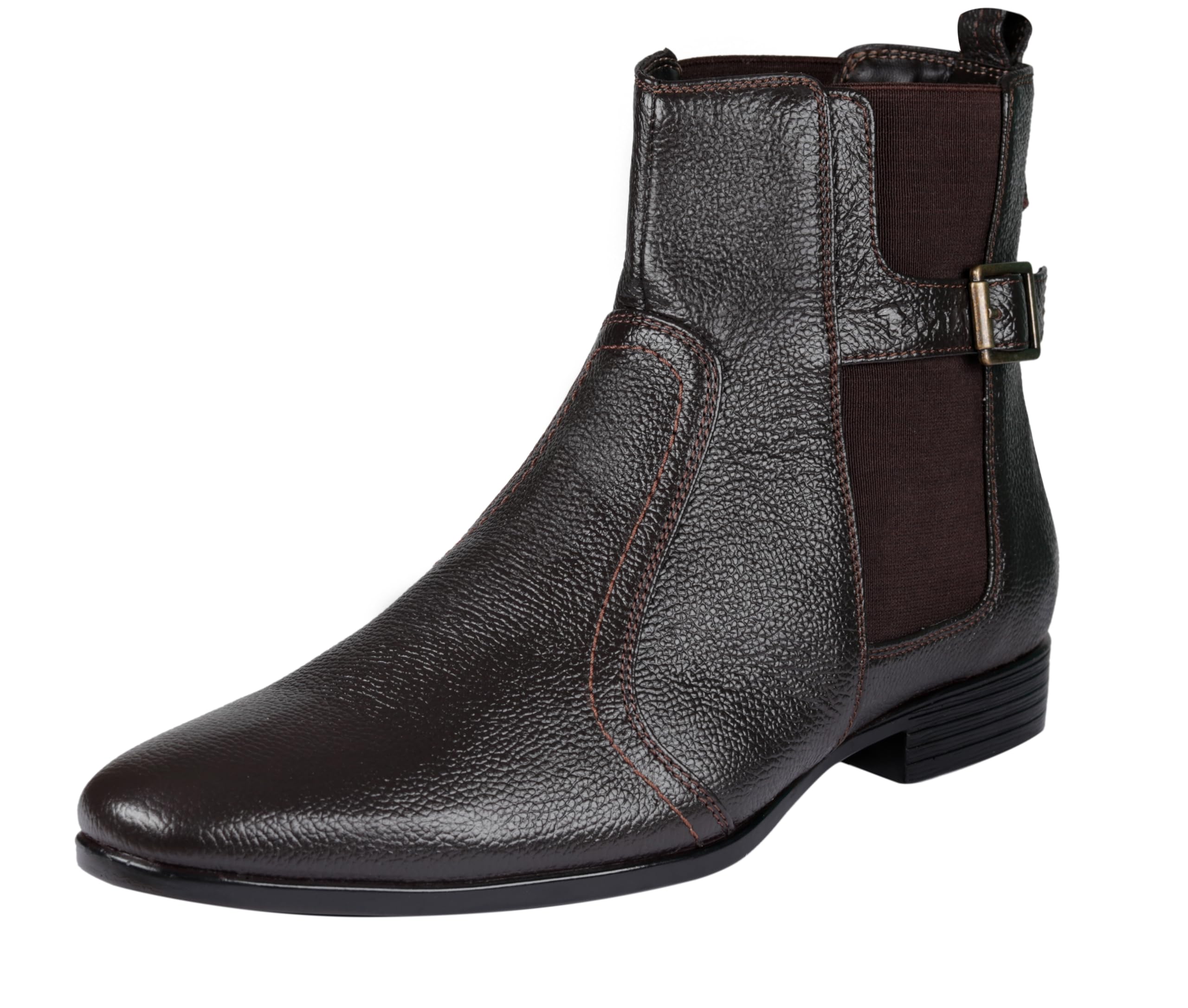 tanny shoes Men's Genuine Leather Chelsea Zip Boots, Black For Casual Party Business banker Moccasins Slipon Style Comfortable Lightweight with TPR sole-picture-18