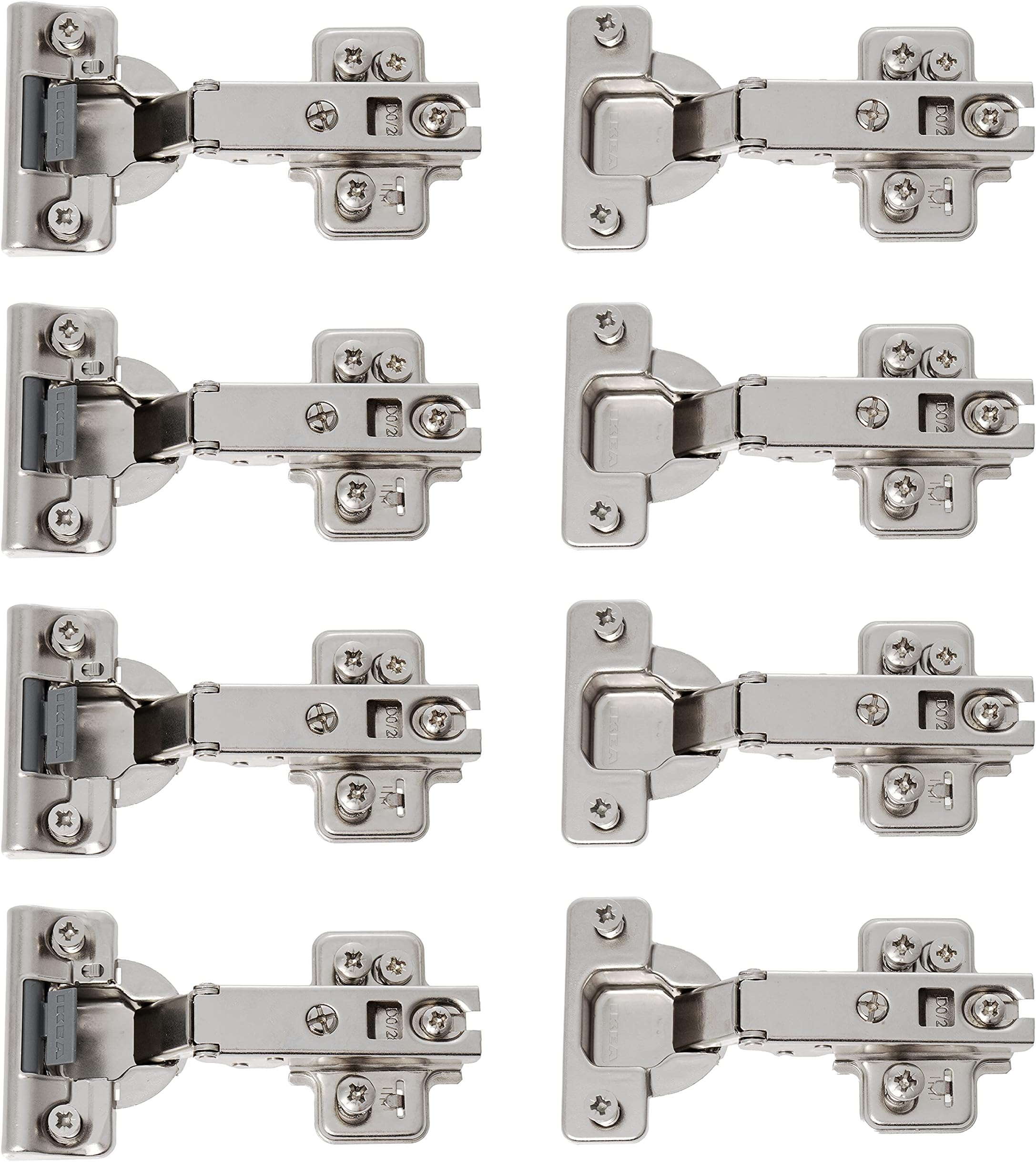 Ikea KOMPLEMENT Soft Closing Door Hinges, 302.145.04, (Fits PAX) - Set of 8 Door Hinges