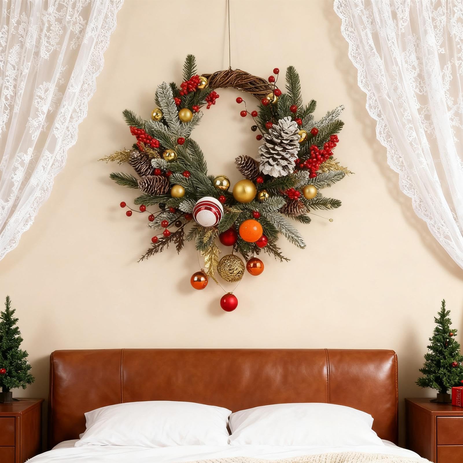 Corona de Navidad Guirnalda Decorativa para Decoración de Pared