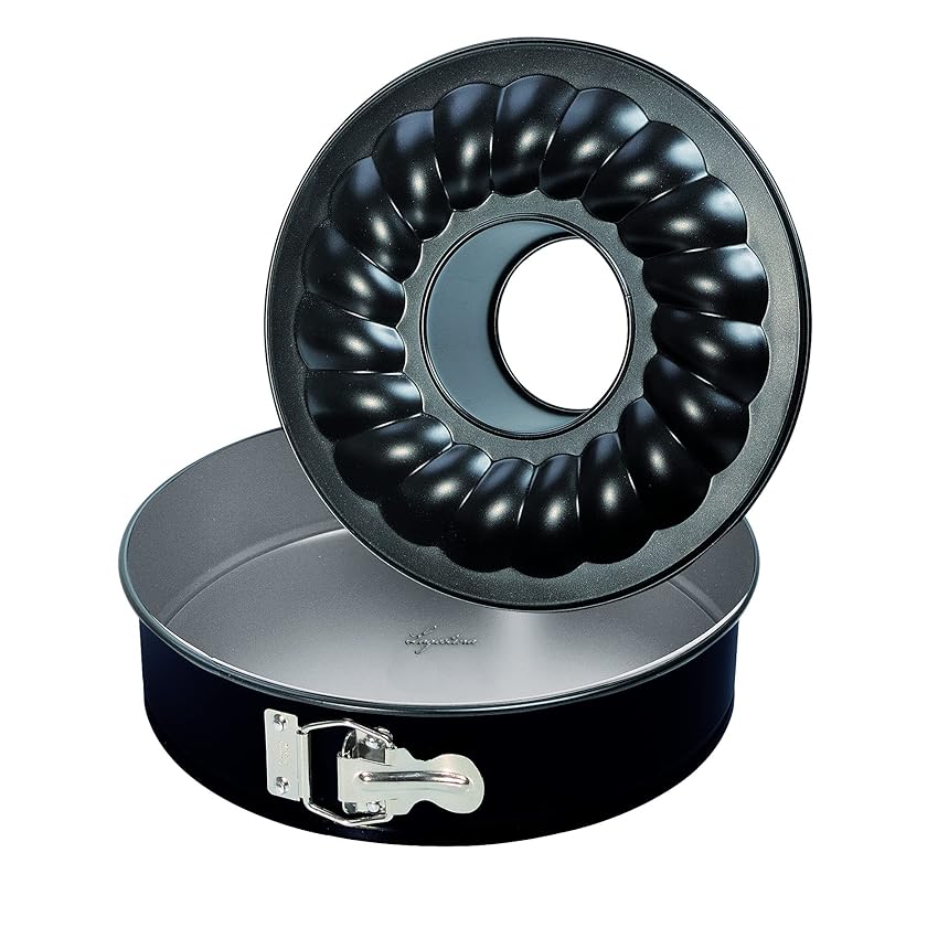 Immagine del prodotto Lagostina Gustosa Tortiera Apribile con Cerniera e Due Fondi Intercambiabili in Acciaio Antiaderente, Diametro 26 cm, Teglia da Forno fino a 210°