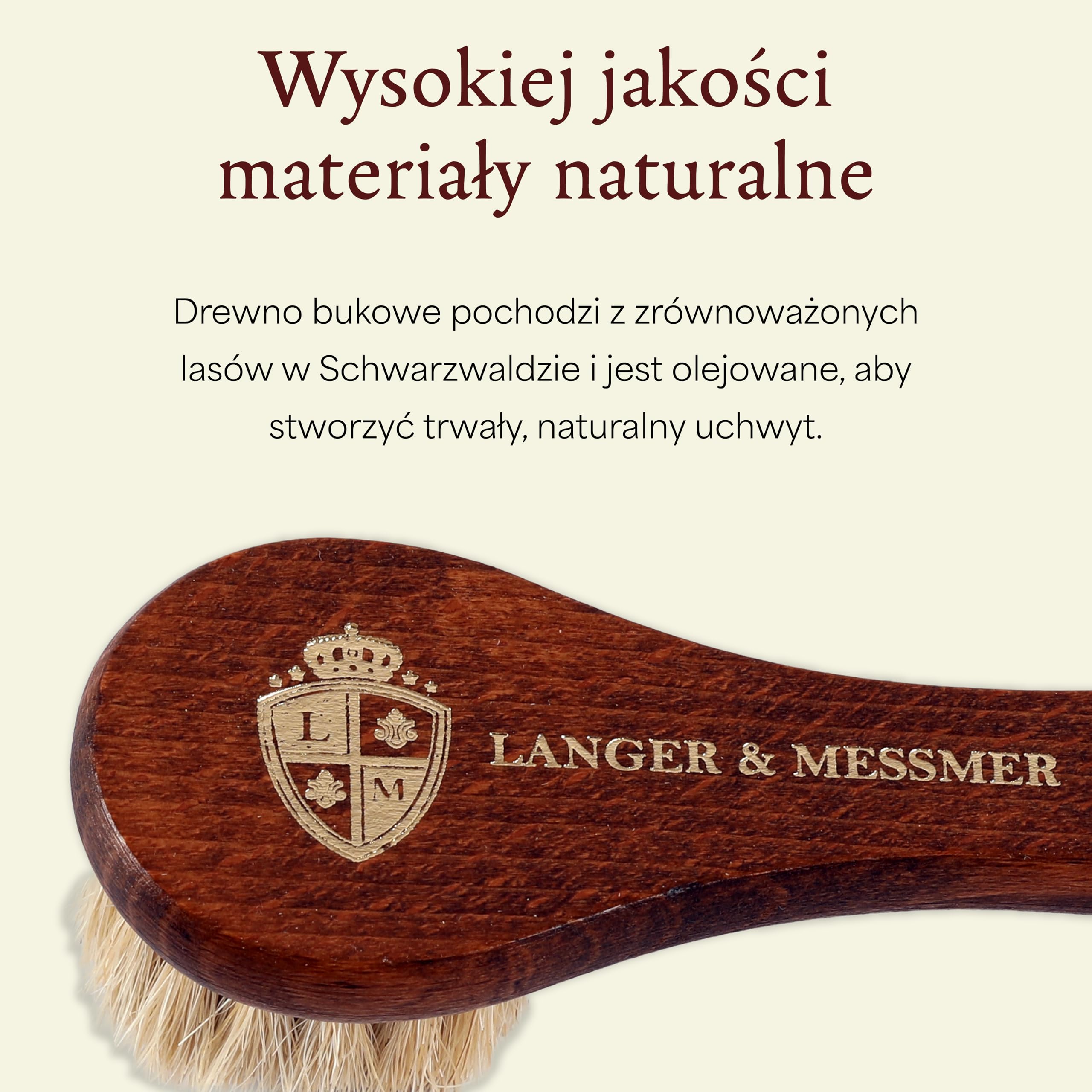 Langer & Messmer 5-częściowy zestaw do pielęgnacji butów ze szczotkami z włosia końskiego i koziego włosia do gładkiej skóry – Twój zestaw szczotek do butów do profesjonalnej pielęgnacji obuwia
