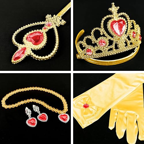 Miniatura 6 de Accesorios de vestir de princesa accesorios de cosplay para niños y niñas corona de princesa varita guantes collar aretes pulseras de regalo para