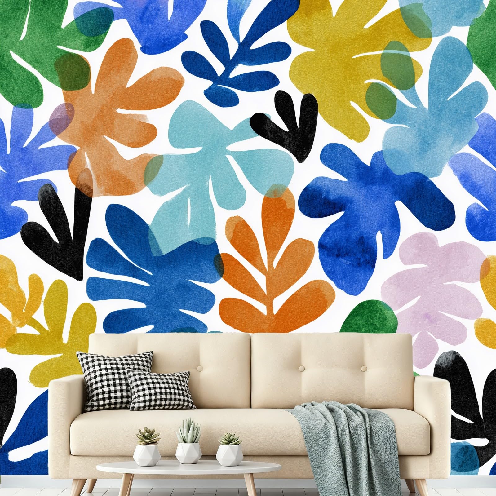 Papier peint botanique abstrait pour illuminer la chambre d'enfants