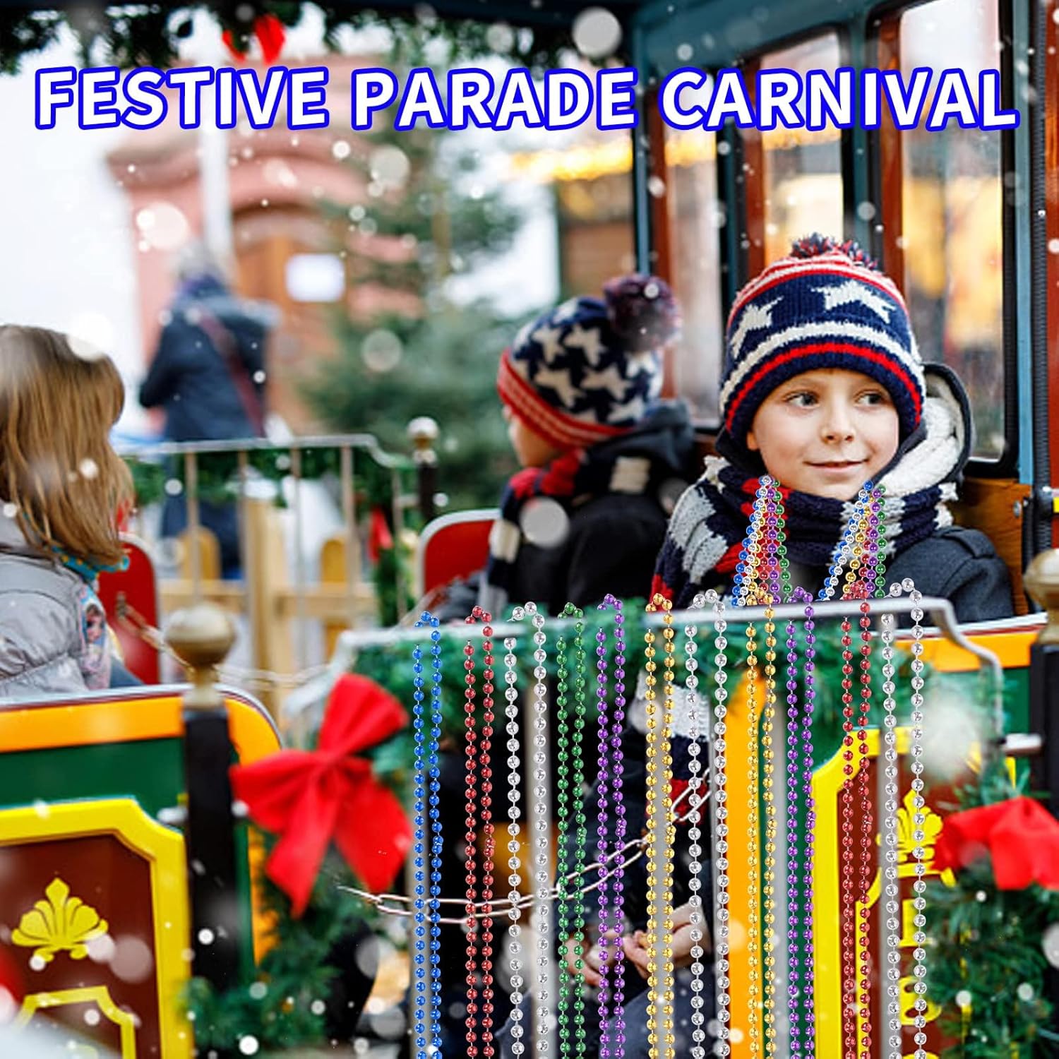 YAXINRUI 30 PCS Mardi Gras Beads, Party Beads Necklaces for Mardi Gras, Christmas, St. Patrick's Day, Party Favors, Metallic Colorful Throw Beads Accessories in 10 Colors - Image 6