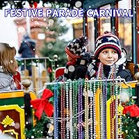 Vista 6 de YAXINRUI 30 piezas cuentas de Mardi Gras, collares de cuentas para fiesta de Mardi Gras, Navidad, San Patricio, regalos de fiesta, accesorios de 10