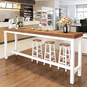 Multi-Purpose Counter Height Bar Table - Narrow Design for Small Spaces, Tall Pub Table for Kitchen Island, Living Room Sofa Table, or Hallway Entryway