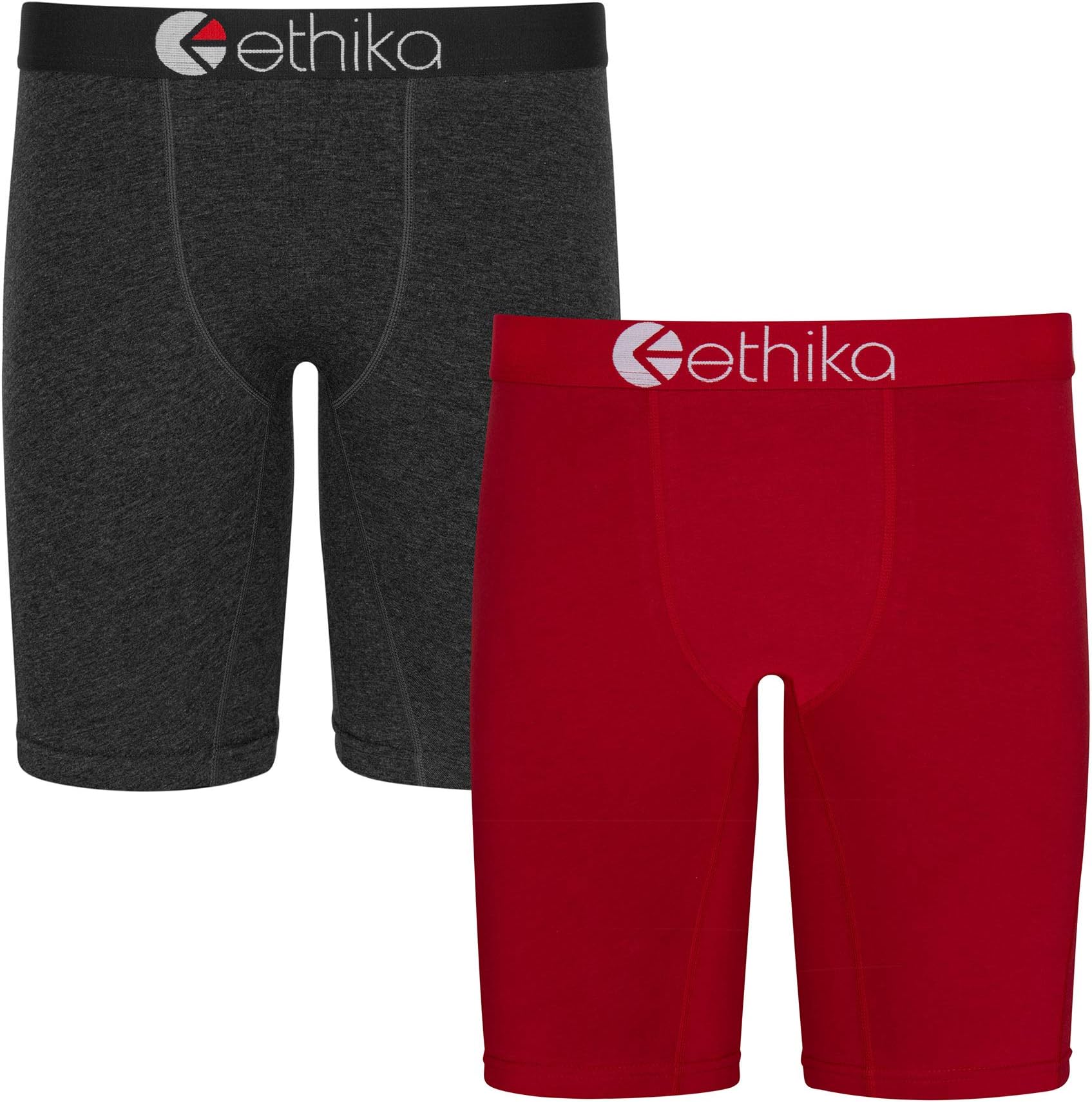 EthikaMen's 2 Pack Heather and Red Modern