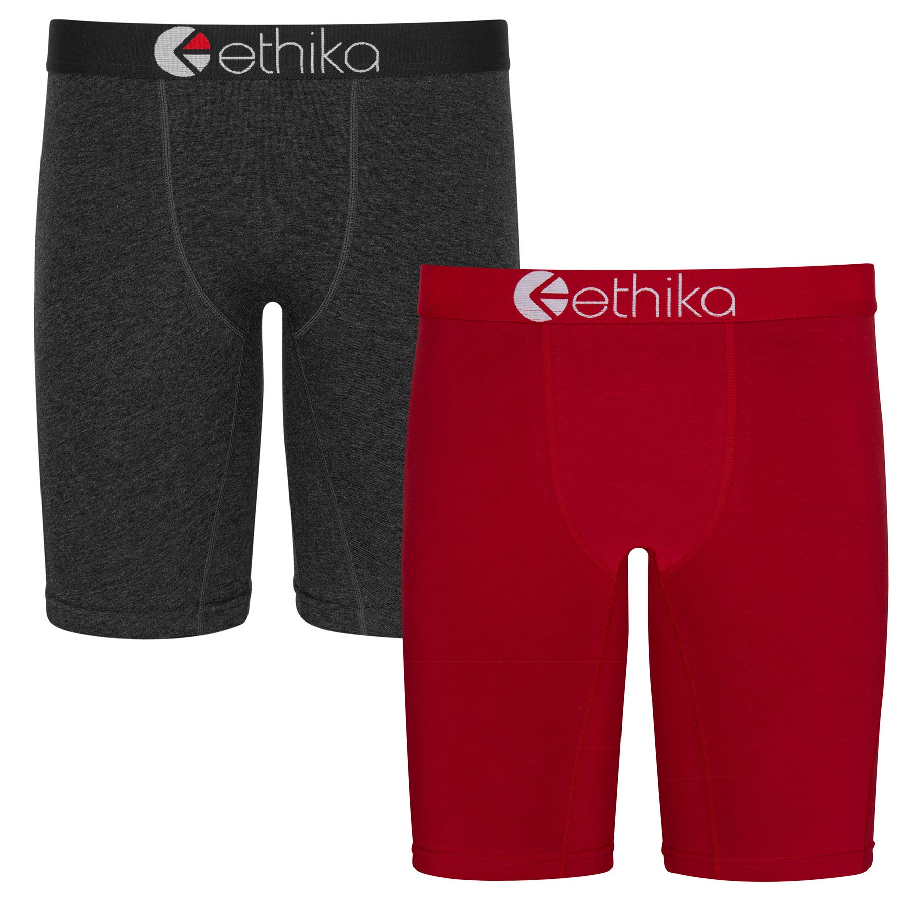EthikaMen's 2 Pack Heather and Red Modern