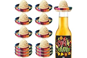 Hoolerry 12 Pcs Mini Sombrero Bottles Hats