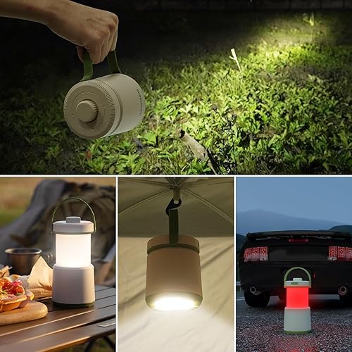 Miniatura 7 de Linterna LED de camping recargable, 800 lm, 230 horas de tiempo de funcionamiento, 5 modos de luz de campamento con luz roja, linterna impermeable