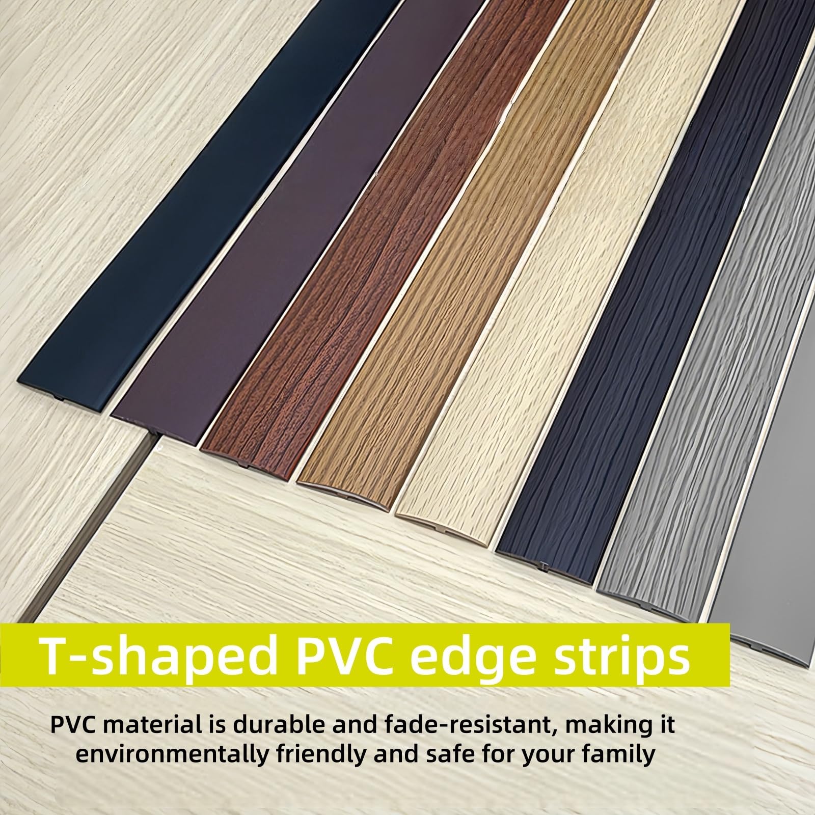 Tira de transición autoadhesiva de PVC laminada de 5 m, perfecta para proteger y resaltar los bordes del suelo en zonas de alto tránsito, fácil de instalar (nogal)