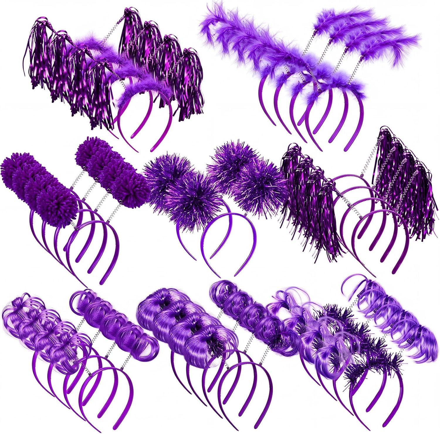 30 Pcs Halloween Pom Pom Headband Spirit Party Hats