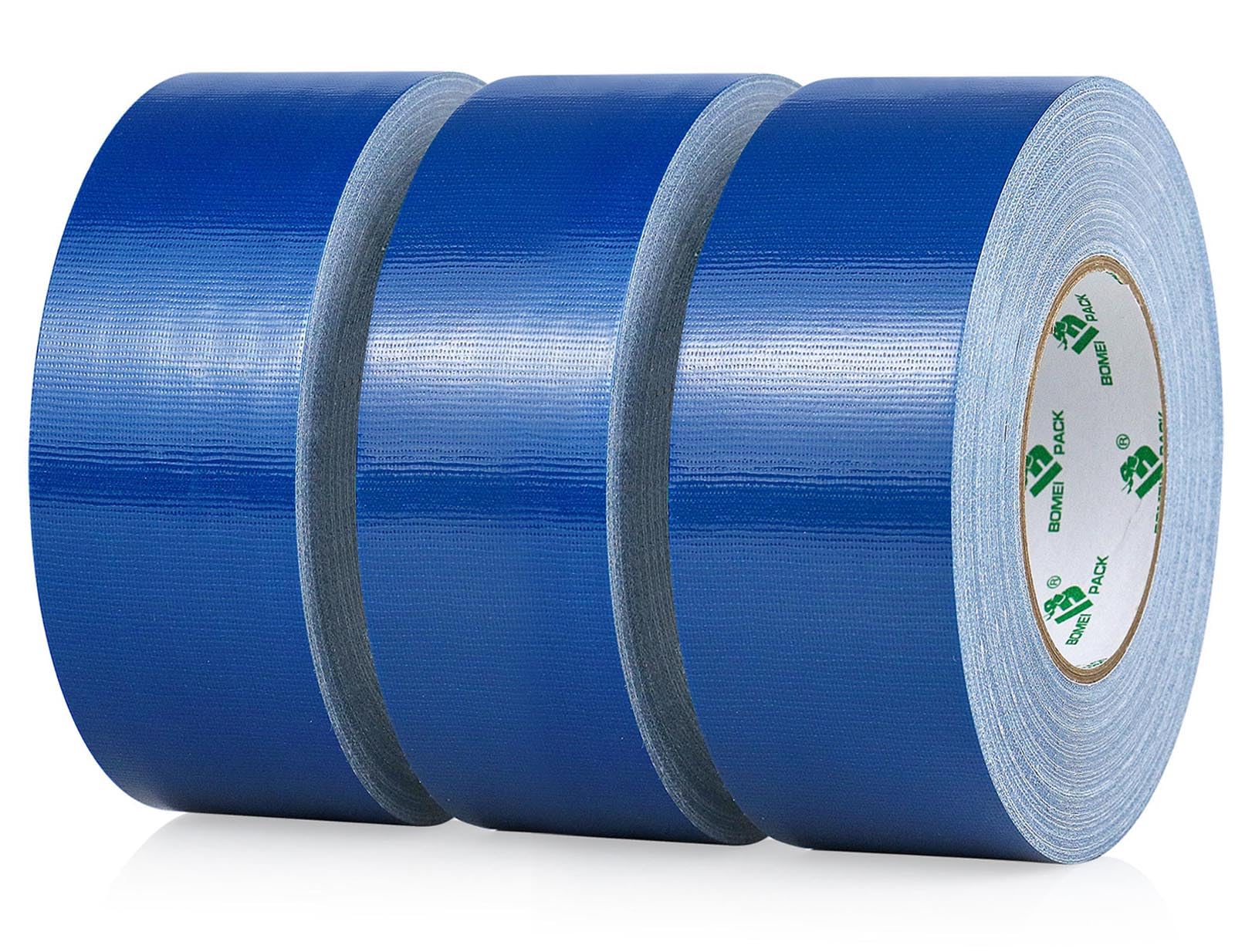 BOMEI PACK 3 Rolls Dark Blue Duct Tape 50mm x 50m Sticky Gaffer Tape Waterproofing Ducts Fixing Heavy Duty Moving Boxes Sealing Strapping DIY Decoration labeling