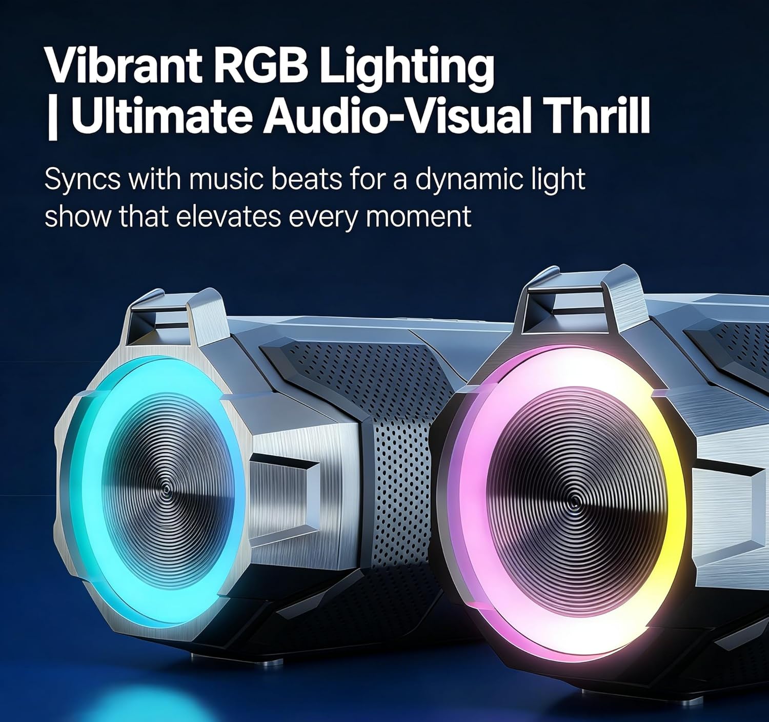 Bluetooth Speaker, Portable Wireless, IPX6 Waterproof, 22 Hours Playtime, TWS Pairing, Bluetooth 5.3, for Home/Parties/Outdoors/Beach