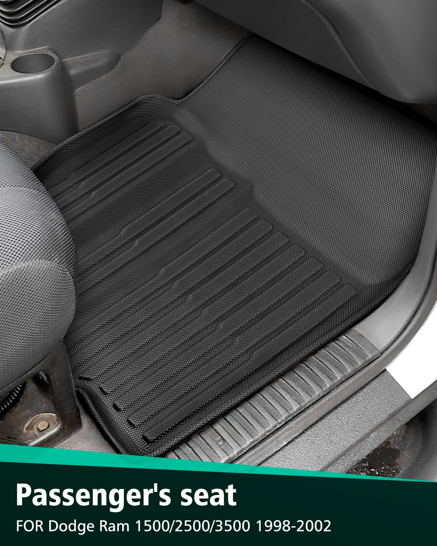 DiffCar Floor Mats for Dodge Ram 1500 1998-2001 for Dodge Ram 2500 3500 1998-2002 Only fit Quad Cab — view 4