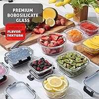 Vista 2 de EATEX 48pc Glass Storage Containers with Lids, 24 Set Glass Food Storage Containers with 24 Airtight Lids, Pantry Kitchen Meal Prep Containers for