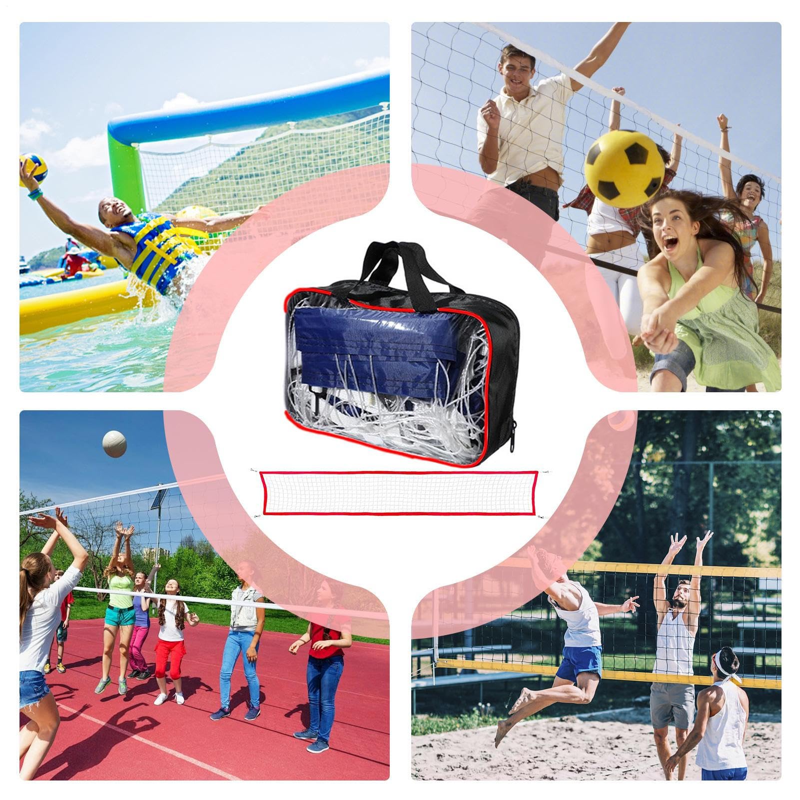 Filet De Volley Ball pour Piscine, Filet De Volley Ball De Piscine, Filet Plage Plage Réglable, Équipement Sportif Réglable pour Plage Jardin Adultes Fête Tennis