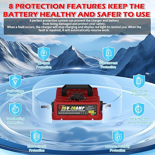 Miniatura 5 de Cargador de batería para carrito de golf de 48 voltios para EZGO RXV y TXT, cargador de carritos de golf de 15 amperios 900 W con enchufe triangular