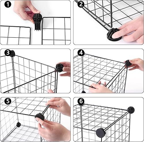 Miniatura 7 de AWTATOS Organizador de almacenamiento de cubos de alambre, organizadores de armario y almacenamiento, estantes de almacenamiento de metal de 16