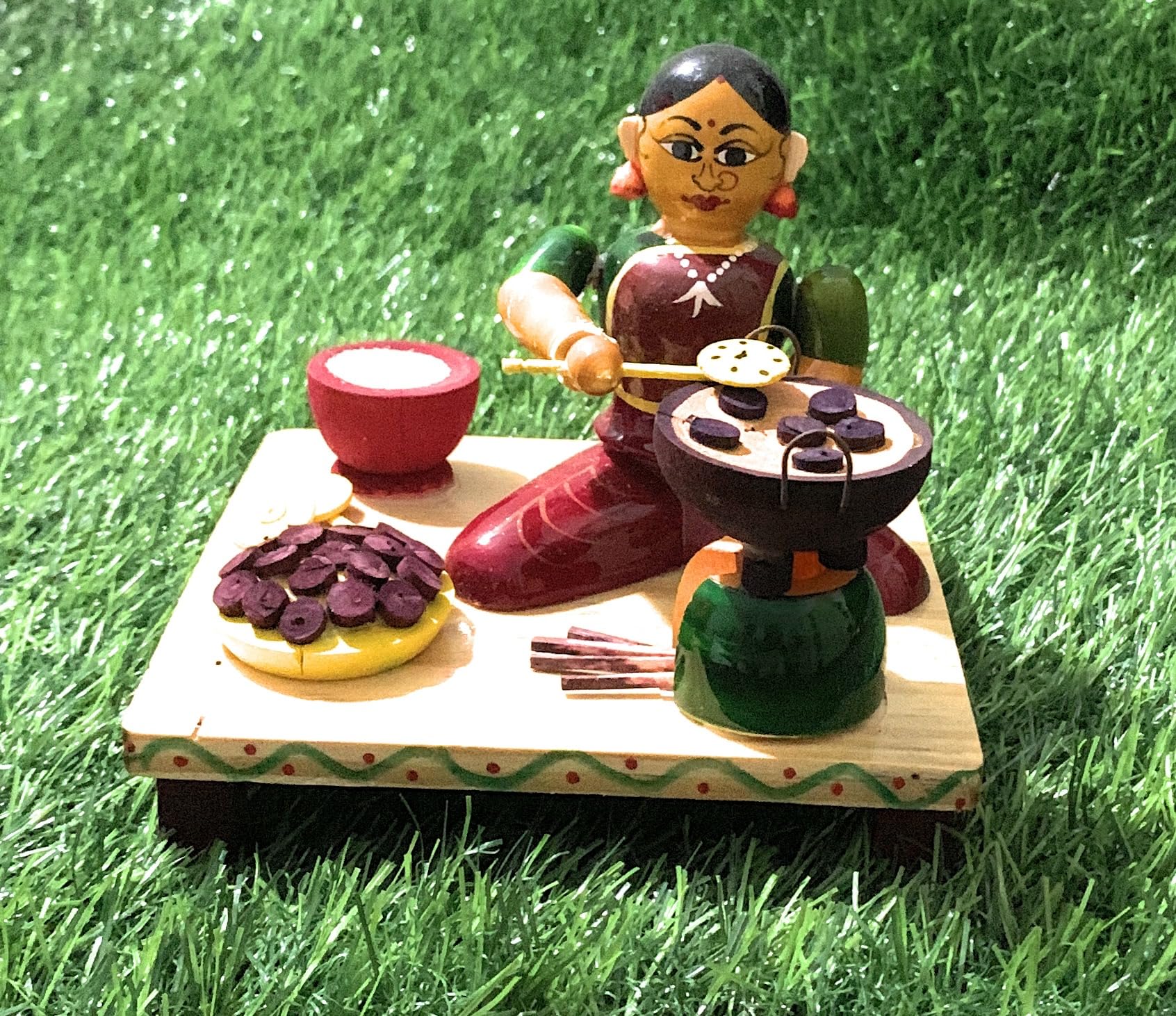 Crafts India® Handcrafted channapatna Wooden Vada Making Lady Doll/Toy, Vanaja - 13 cms (B0CBHL7PTK) Amazon Price History, Amazon Price Tracker