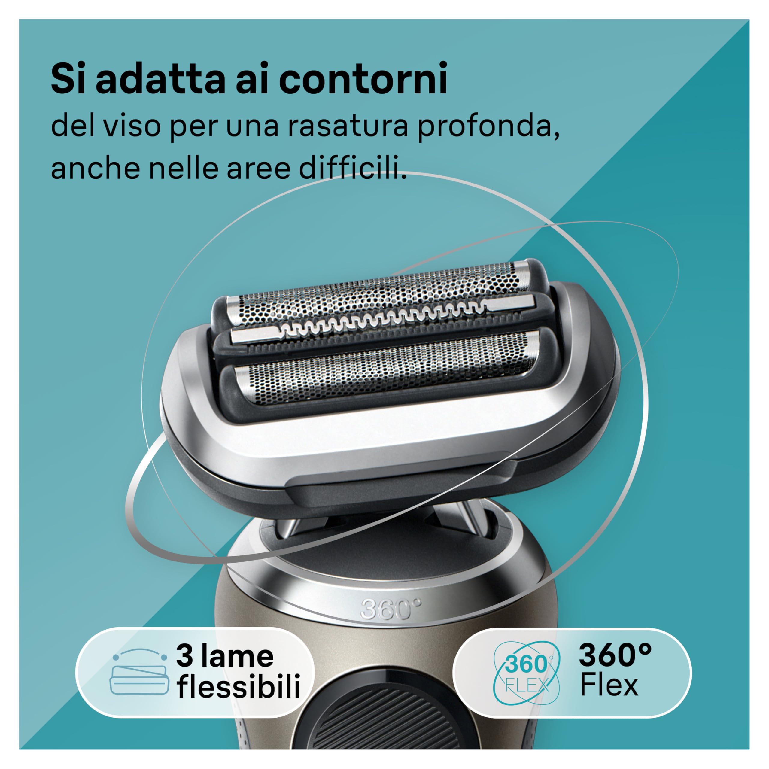 Braun Serie 7 Rasoio Elettrico Barba 72-C650cc, 2 Accessori, Smartcare, Oro