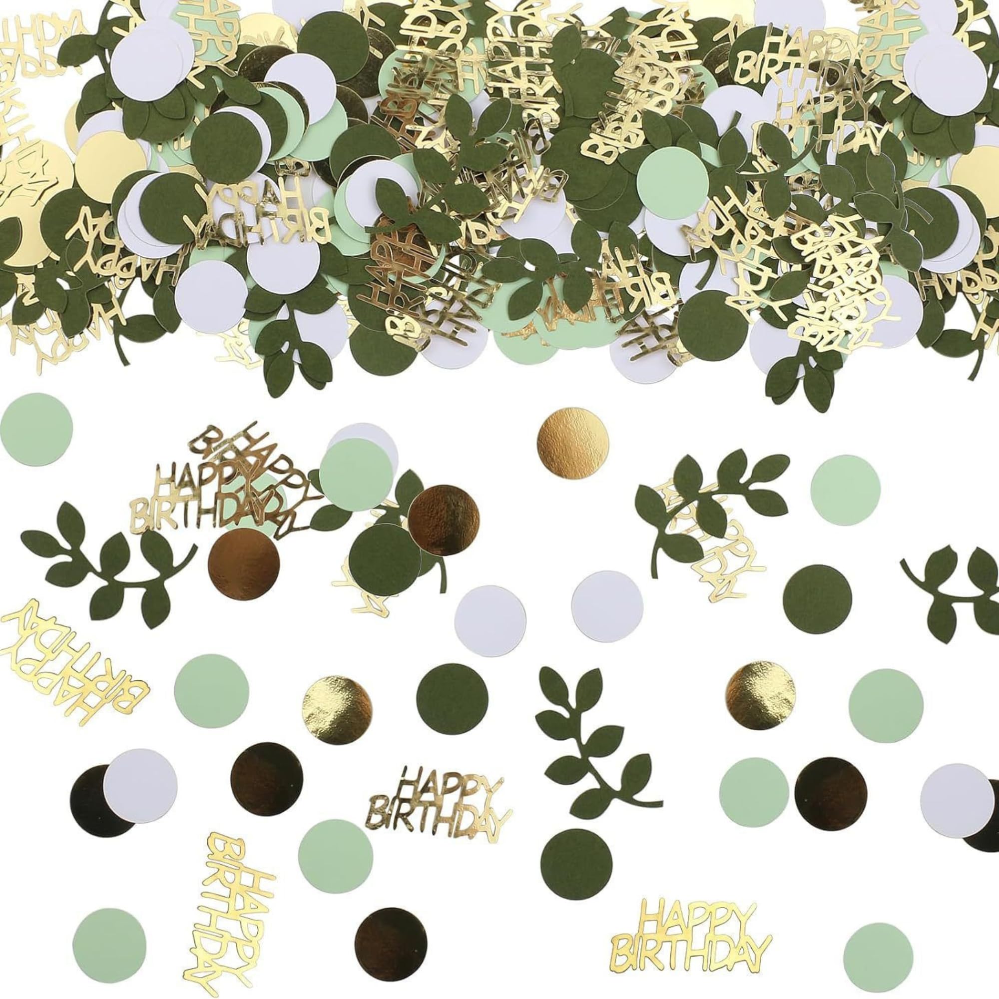 100 Stück Geburtstag Konfetti Happy Birthday Tischdeko für Baby Dusche Geburtstag Party Konfetti Dekorationen Gold Grün