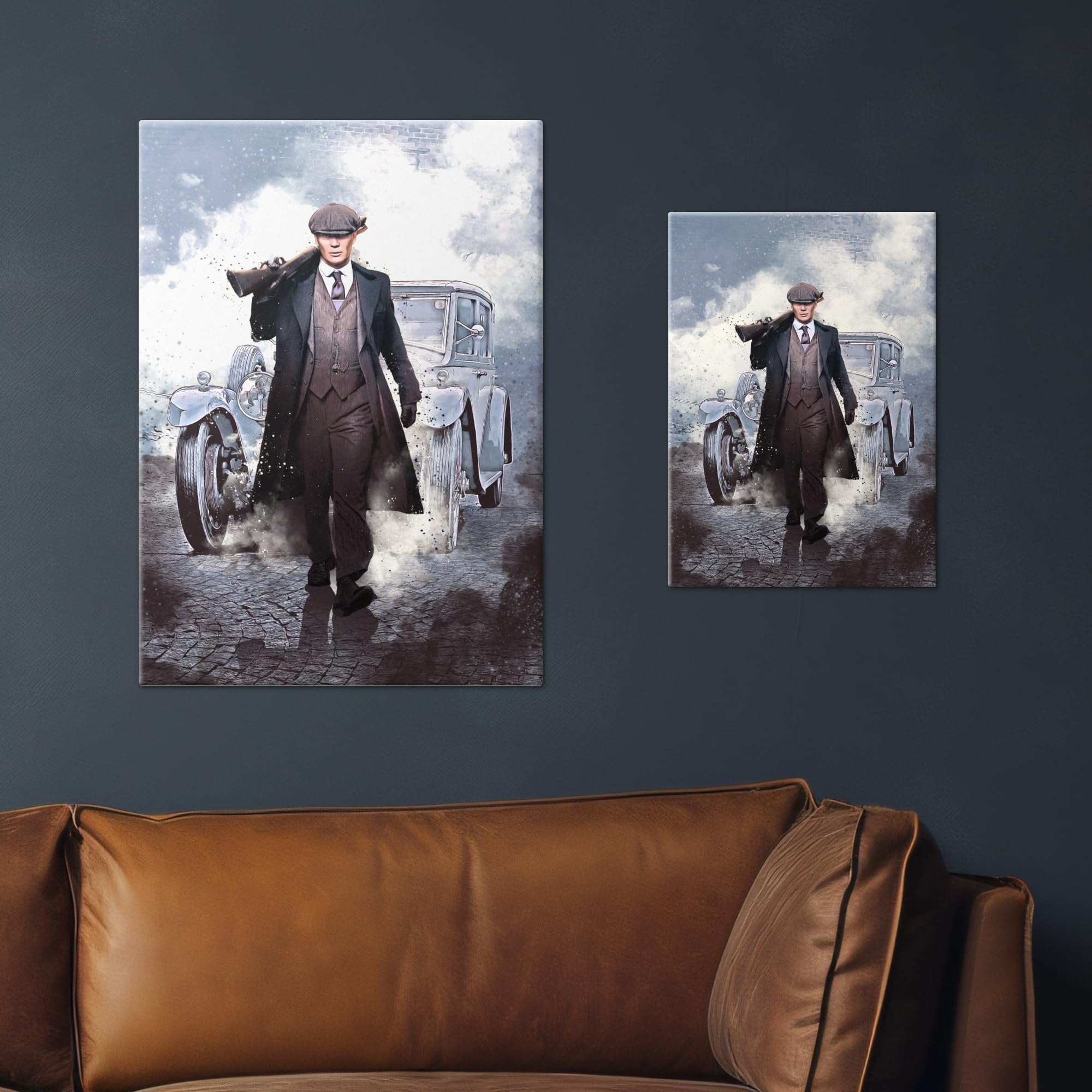 Displate Metall poster Peaky Blinders Iconic Vehicle Thomas Größe M | Moderne Bilder Wohnzimmer, Wandbilder für Schlafzimmer. Wanddeko & Geschenk. Wandkunst mit Magnet-Befestigung, ohne Bohren.