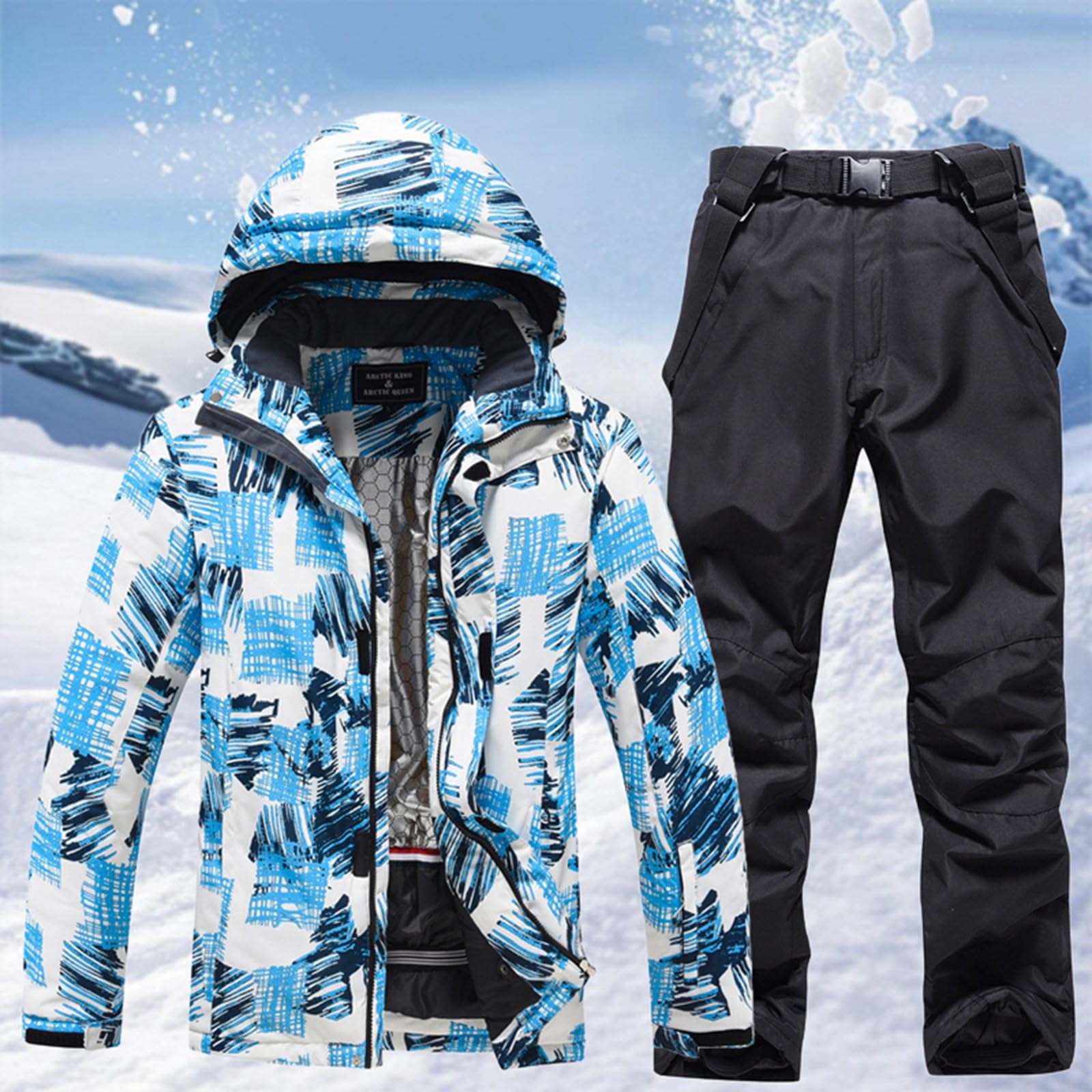 Tuta invernale da uomo e donna, casual, alla moda, per snowboard, doppia tuta da snowboard