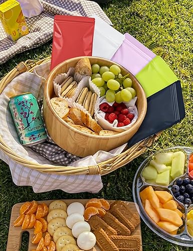 Miniatura 9 de Paquete de 100 bolsas de embalaje resellables de doble cara para pequeñas empresas, a prueba de olores, para almacenamiento de alimentos, bolsas