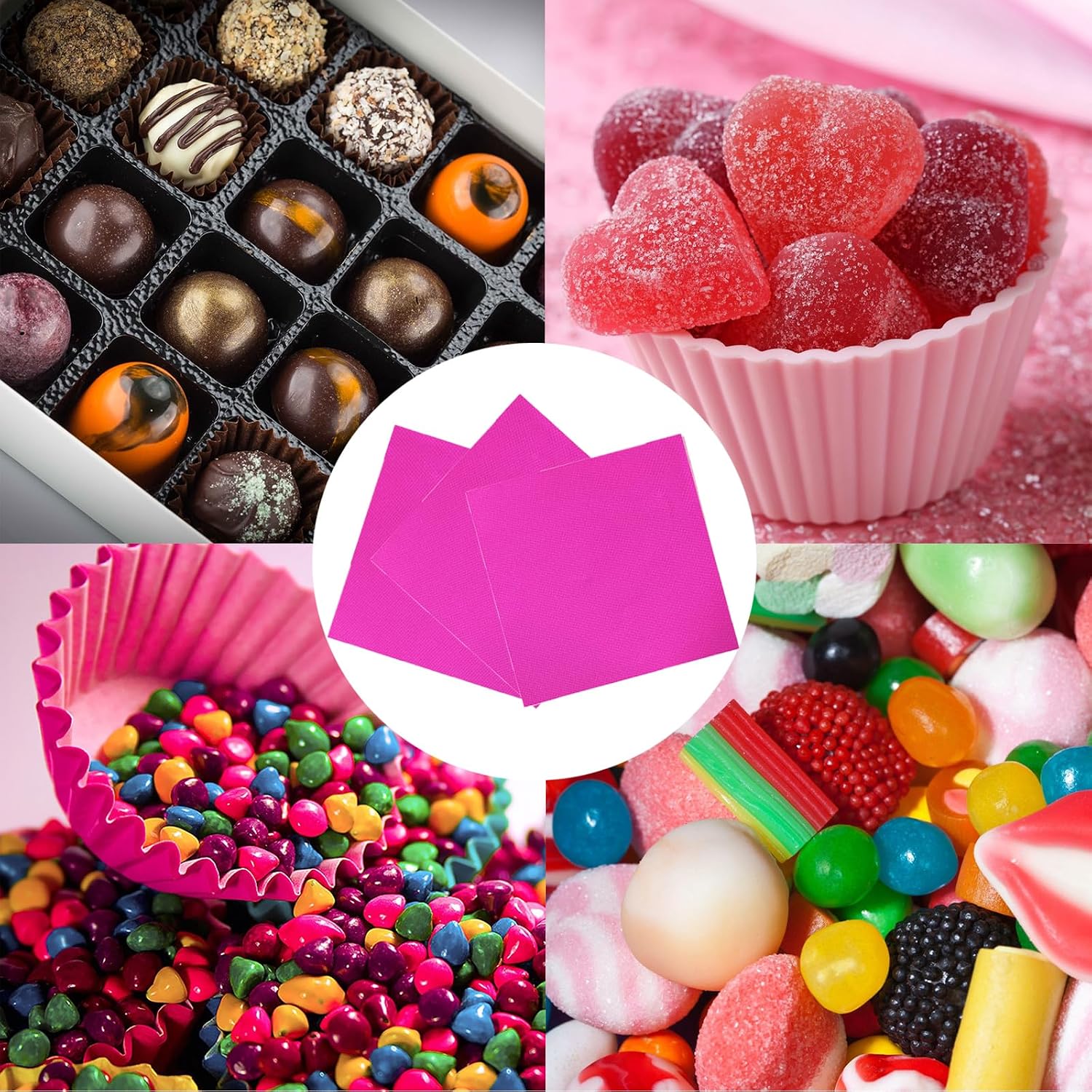 100PCS Foil Candy Wrappers, 6 x 6 Inch Rose Wrappers for Chocolate Bar & DIY Candies image 2