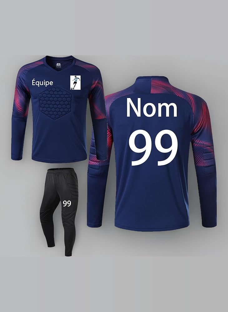 Maillot De Gardien De But Personnalisable + Pantalon - Tenue Complète Avec Nom, Numéro Et Logo