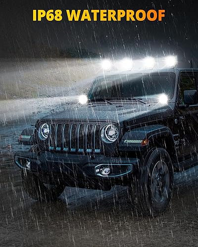 Miniatura 6 de NAOEVO Luces LED Pod Redondas de 4 Pulgadas, 60W 6000LM Luces LED de Punto Todo TerrenoConducciónNiebla para Camión Automóvil ATV UTV Barco