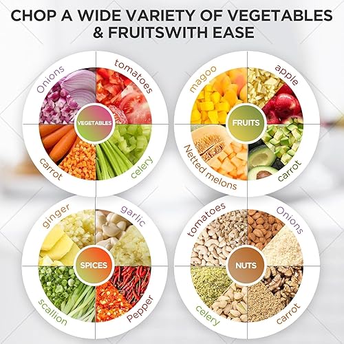 Miniatura 8 de Picadora eléctrica de ajo, 8.5 fl oz, portátil e inalámbrico, mini procesador de alimentos, licuadora de verduras recargable por USB para nueces,