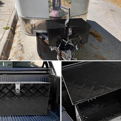 Miniatura 6 de Caja de herramientas de aluminio de 16 pulgadas para ATV, camión y remolque, caja de herramientas resistente, caja de herramientas, organizador con