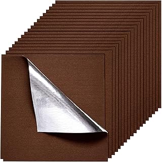 VEVOR Teppichfliesen 609,6 x 609,6 x 5 mm, 20er-Pack, selbstklebender Teppichboden mit Fläche von 7,4 m², Teppich Bodenbelag, einfacher DIY-Austausch für Wohnzimmer und Büro, Dunkelbraun
