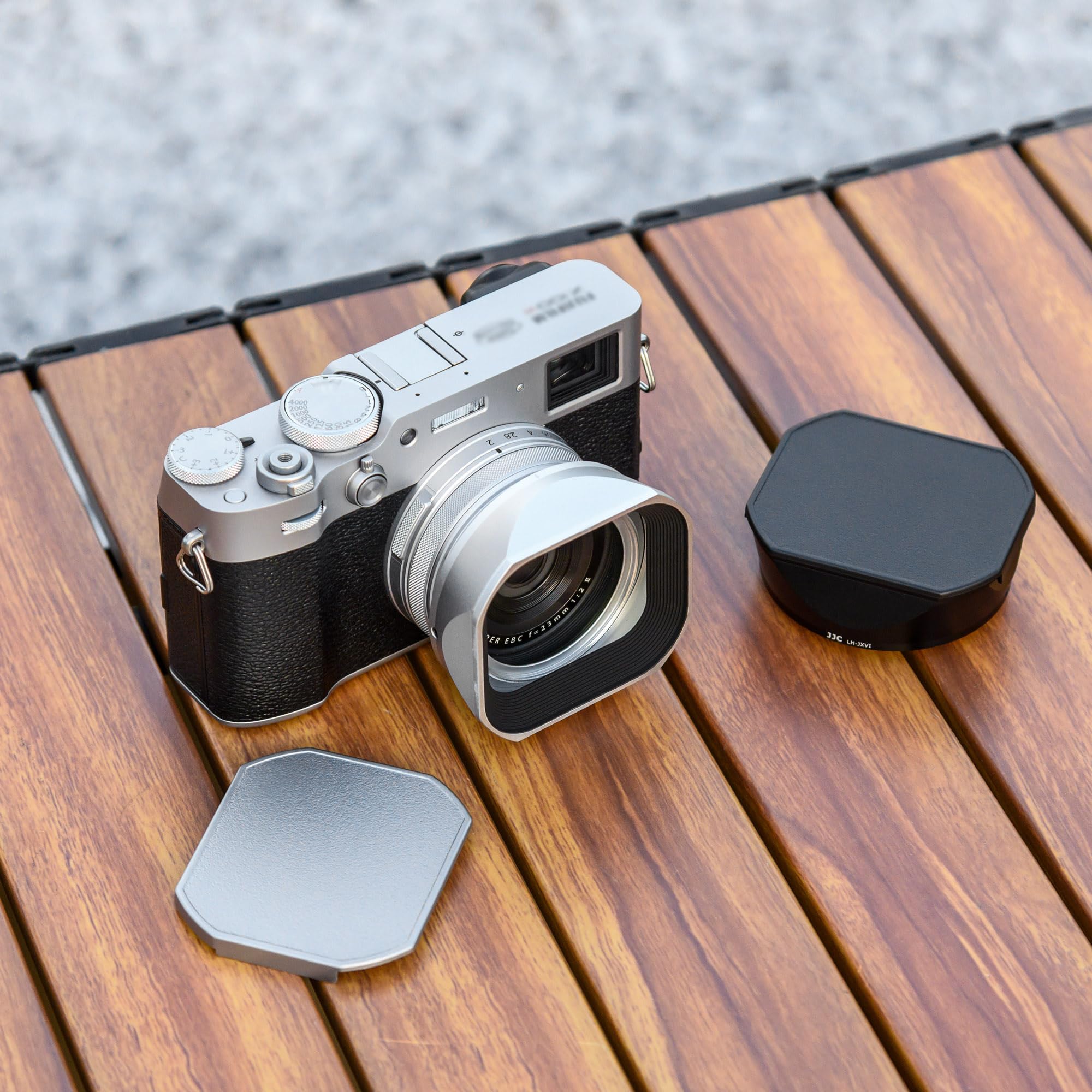 JJC Paraluce in alluminio con coperchio per fotocamere Fujifilm Fuji X100VI X100V X100F, sostituisce Fujifilm LH-X100, compatibile con filtri da 49 mm