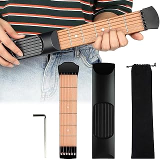 Guitare de poche Entraîneur de Guitare Portable, Guitare Finger Training, Accords Practice Tool - Les Beatles, Paul McCartney, John Lennon, RIngo Starr, George Harrison