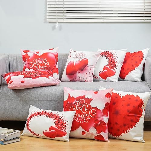 Miniatura 7 de EZVING - Juego de 4 fundas para cojín decorativo para sofá, 18x18 pulgadas, diseño de campanas, calcetines, árbol de navidad, de lino de algodón,