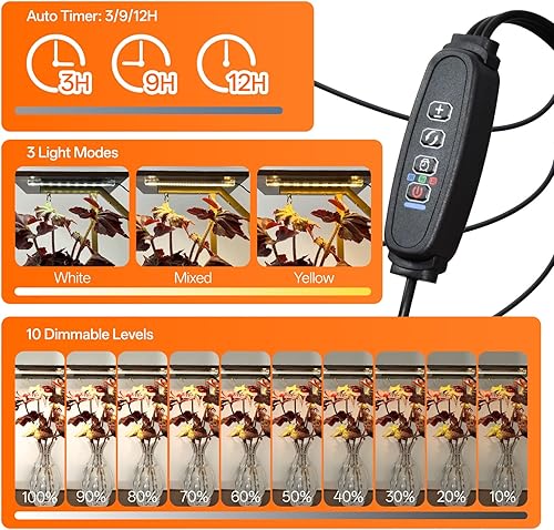 Miniatura 7 de Bstrip Soporte para plantas de 63 pulgadas con luz de crecimiento, estante de plantas de interior de 7 niveles con ganchos para colgar, soporte