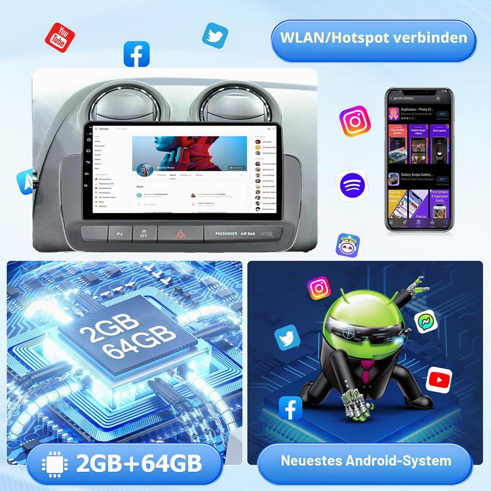 Android 15 9" Auto Stereo GPS Navigation Für Seat Ibiza 2012-2015 Zubehör Einfügen und verwenden Unterstützt Radio/Multimedia/Dual USB DVR MP5/Bluetooth Lenkradsteuerung,MS901