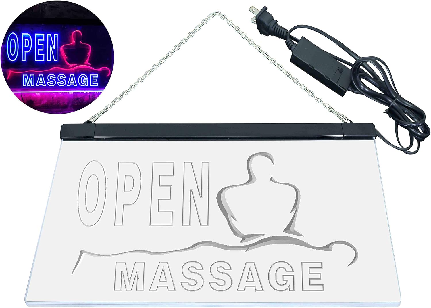 ADVPRO Open Massage Dual Color LED Neon Sign Red & Blue 12" x 8.5" st6s32-i0155-rb