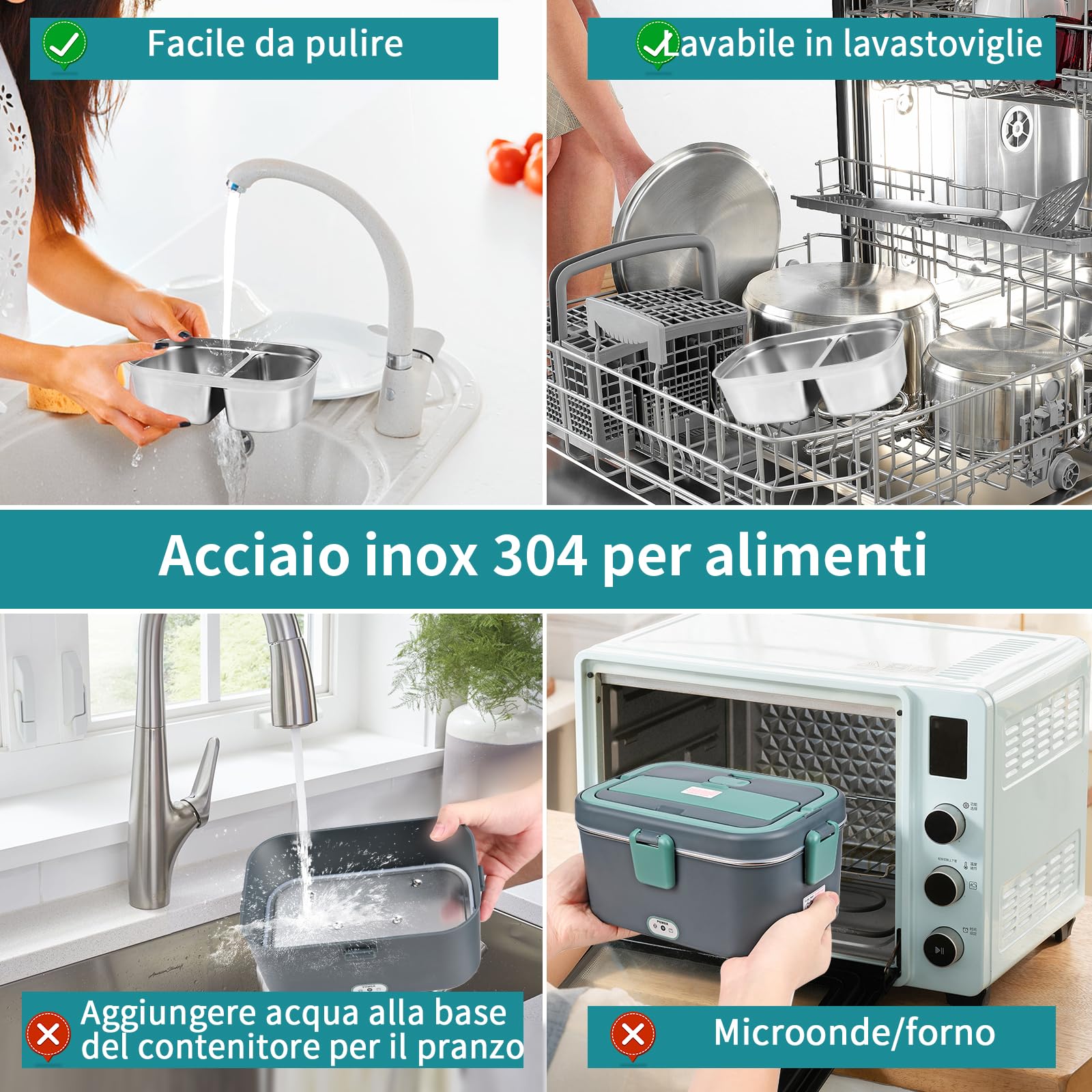 Scaldavivande Elettrico 100W - Portatile Per Auto E Casa, 1.8L Acciaio Inox, Con Accessori - Foto 8