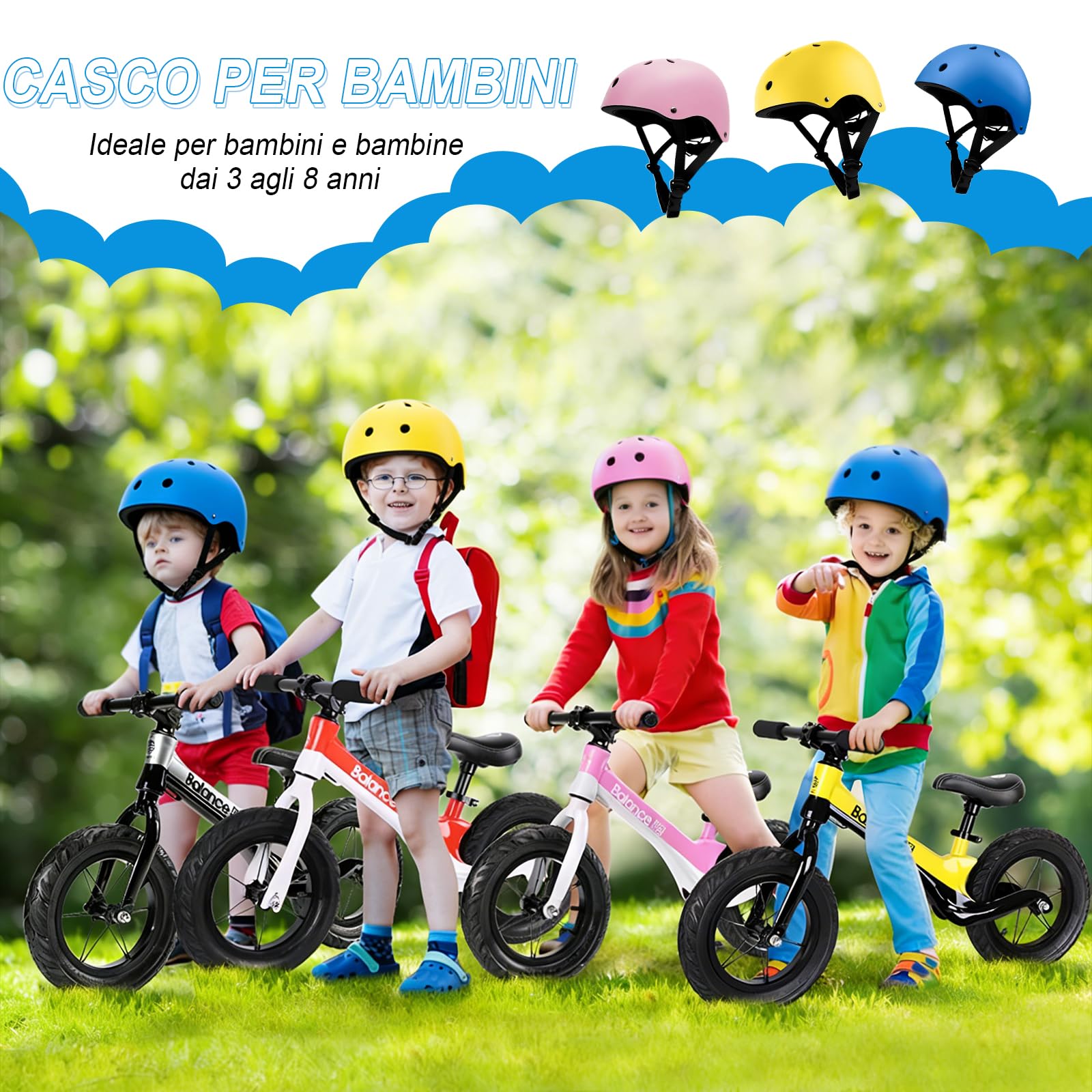 Voarge Kreatywna przygoda dziecięcy kask rowerowy rozmiar S, regulowany 48-56 cm wentylowany niestandardowa dekoracja, ABS i EPS kask do wszystkich form aktywności rowerowej