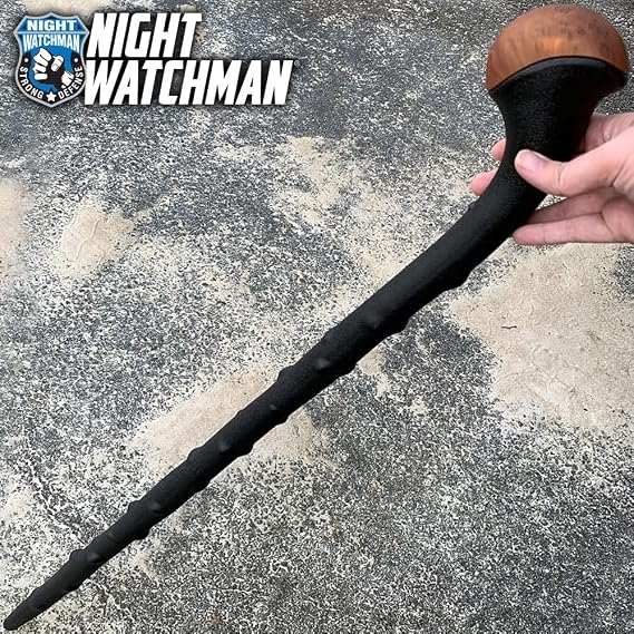 Night Watchman Blackthorn Shillelagh Cane | 37 Irish Heritage Walking Stick for Men | Durable Polypropylene Cane with Realistic Faux Wood Knob