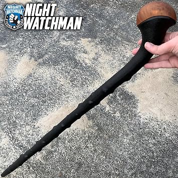Night Watchman Blackthorn Shillelagh Cane | 37 Irish Heritage Walking Stick for Men | Durable Polypropylene Cane with Realistic Faux Wood Knob