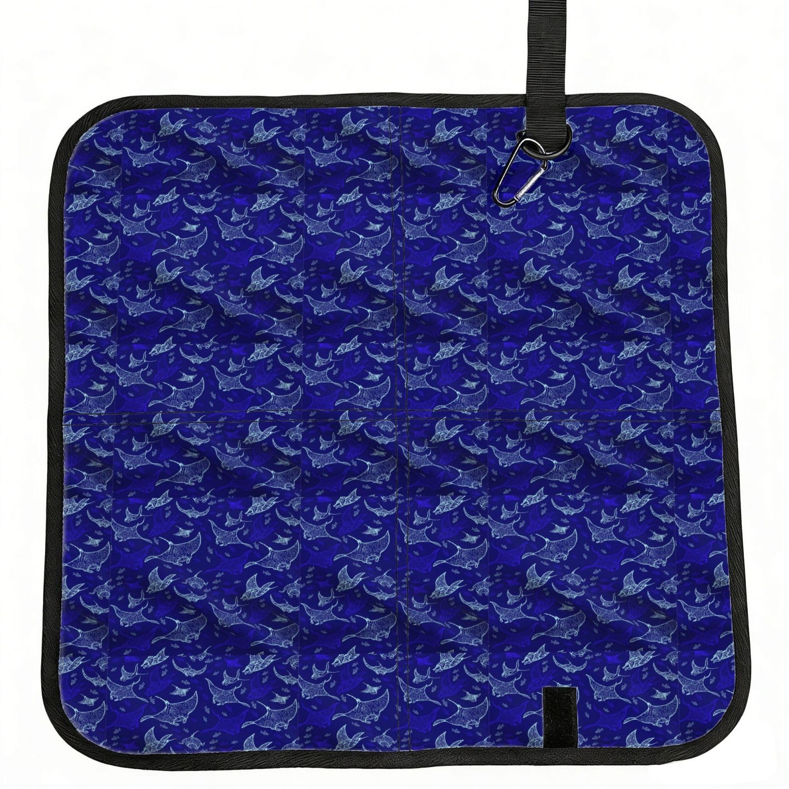 ERCgad Manta Ray And Fish Print Foldable Seat Cushion Portable Chair Pad Lightweight Travel Outdoor Office Home